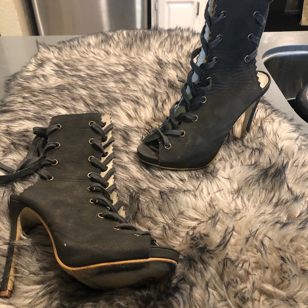 Black Lace Up Boots